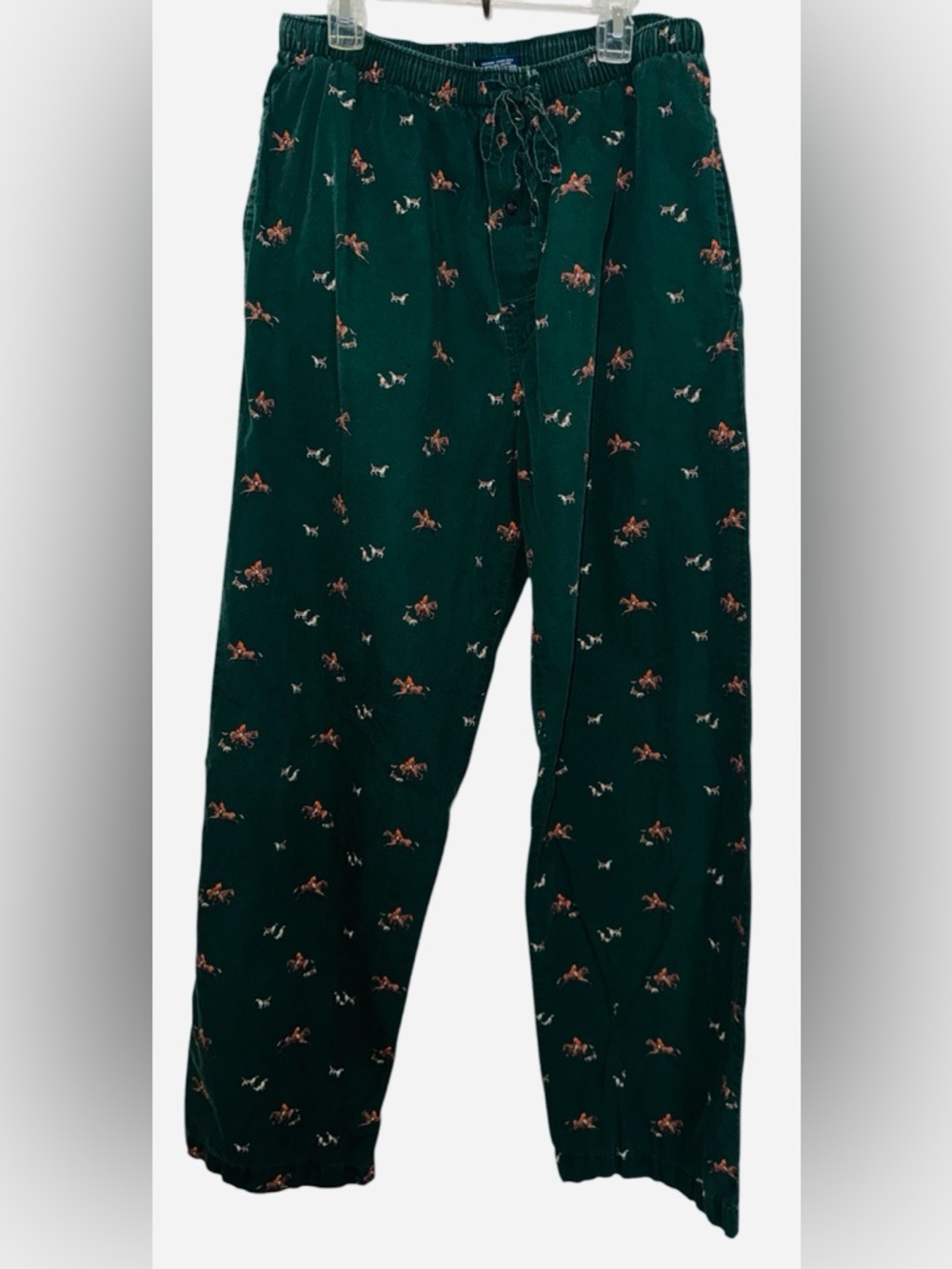 Vintage Polo by Ralph Lauren Dark Green hunting dogs  Lounge sleep pants medium
